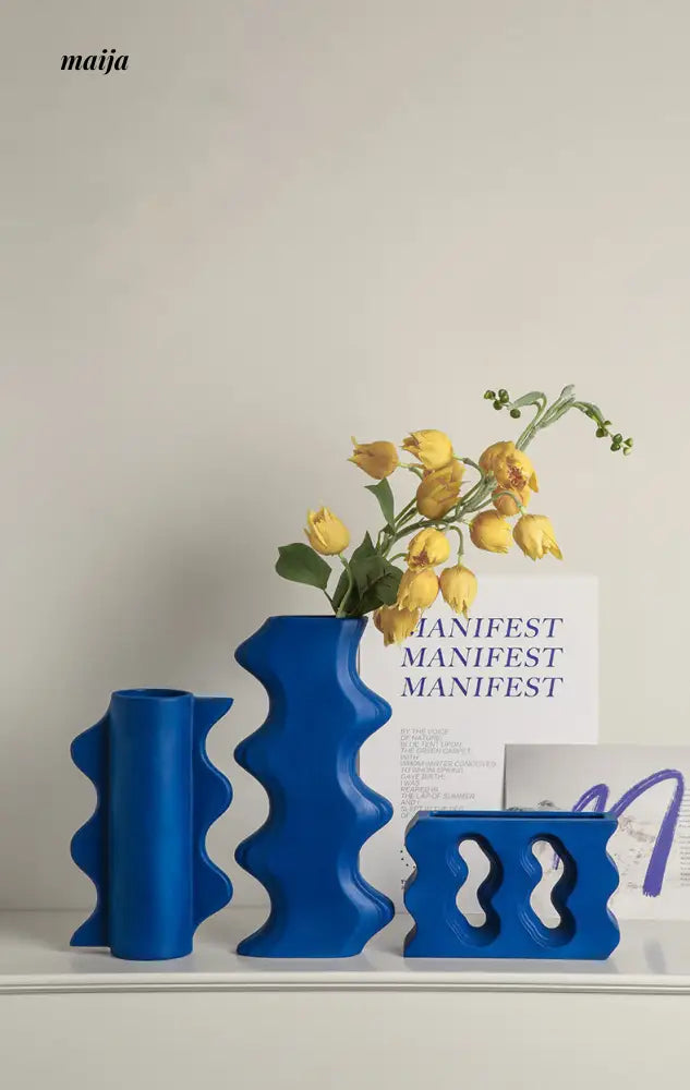Buy Klein Blue Odd Shaped Vase Online | maija