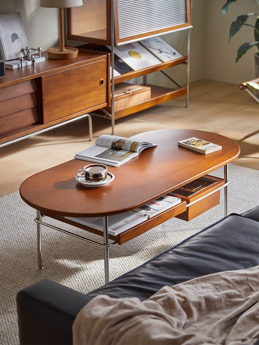 The living room is often the social hub of the home, and the coffee table sits right at its center