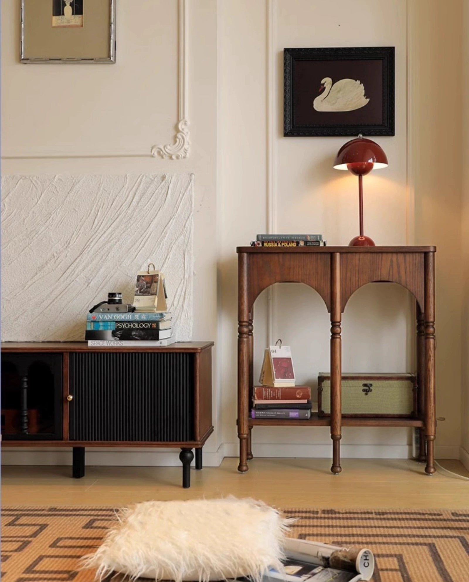The image features a comparison between solid wood and engineered wood. On the left, a stack of solid wood planks showcases their natural grain and texture. On the right, a cross-section of engineered wood displays its layered construction, highlighting t