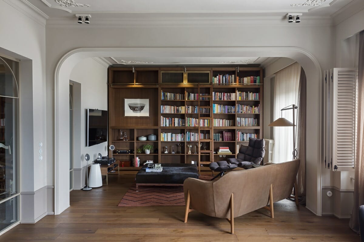built-in bookshelves with seating offer the perfect combination of comfort and storage