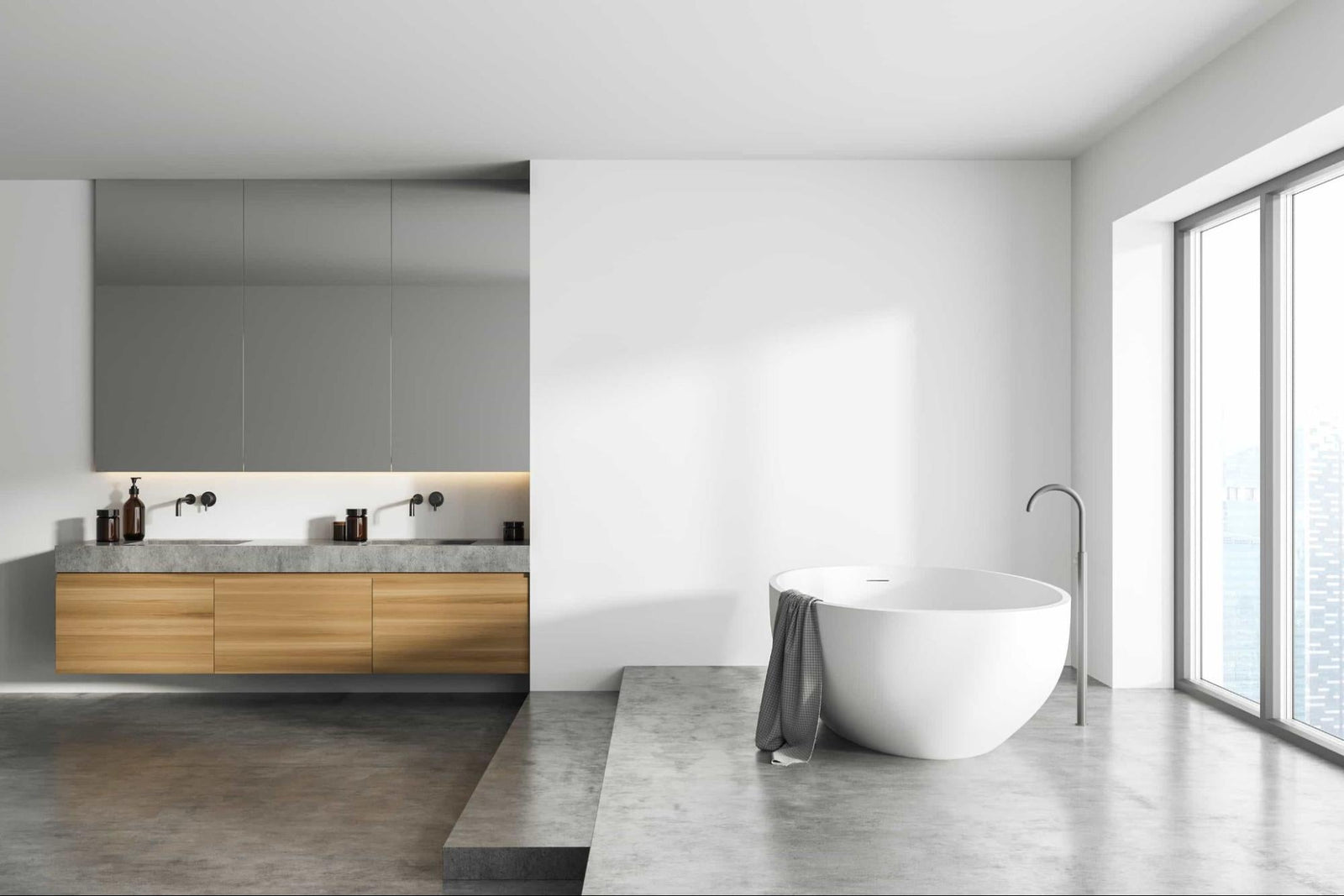 Minimalist bathrooms continue to dominate, with clean lines, neutral color palettes, and clutter-free surfaces.