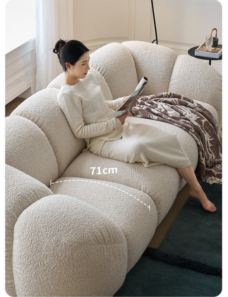 MOYU Isadora Chic Retro Cream Fabric Sofa from MOYU