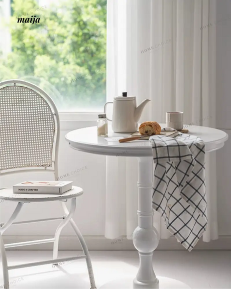 LIVINGPLUS White Round Leisure Coffee Table from LIVINGPLUS