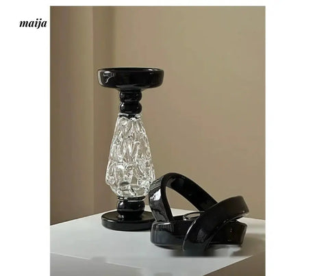 GUIFOU Retro Baroque Glass Candlestick from GUIFOU