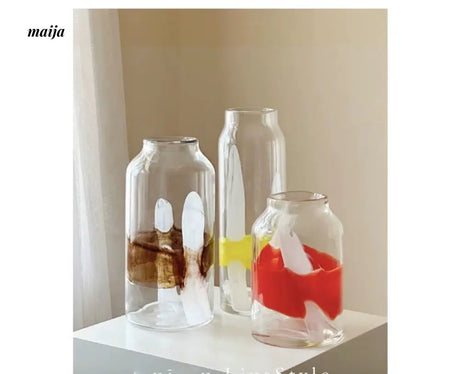 GUIFOU Large Colored Glass Vase from GUIFOU