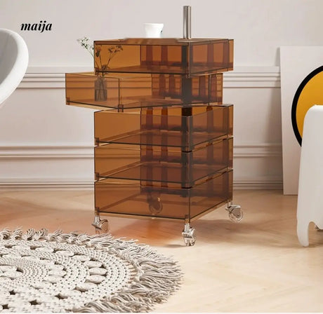 LOWERLEFT Rotating Acrylic Bedside Table from Lower Left