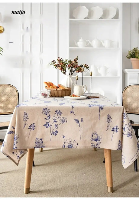 MAN YUE HOME Retro Cotton Tablecloth for Dining or Coffee Table from MAN YUE HOME