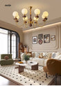 NANCY Retro Walnut Living Room Chandelier Eye Protection from HOBBYTREE