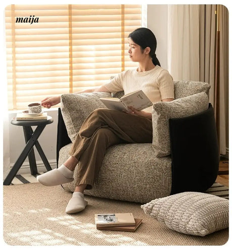 SMALL HIBISCUS Cotton Linen Recliner Nordic Style from SMALL HIBISCUS