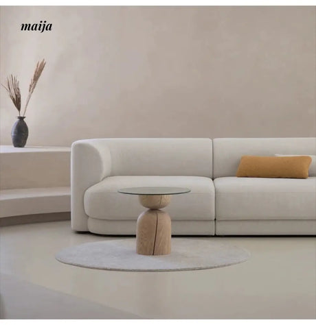 YAN JIAN Nordic Velvet Sofa in Cream Style from YAN JIAN