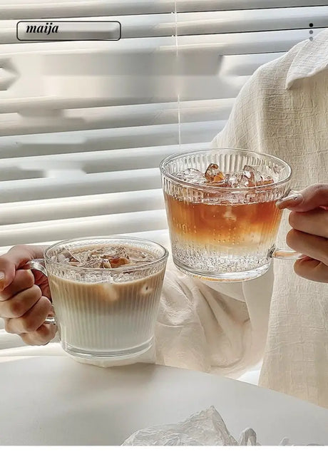BANKE Vertical Handle Latte Glass Coffee Mug from BANKE