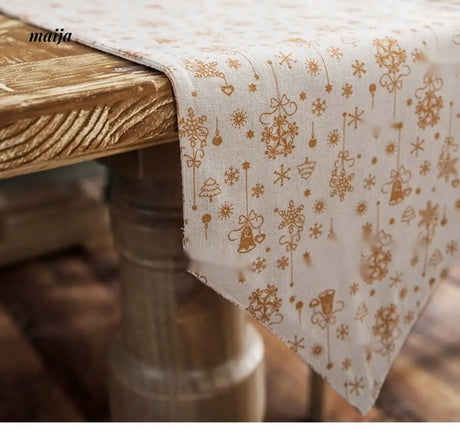 MAN YUE HOME Retro Christmas Dining Tablecloth Hot Gold Design from MAN YUE HOME