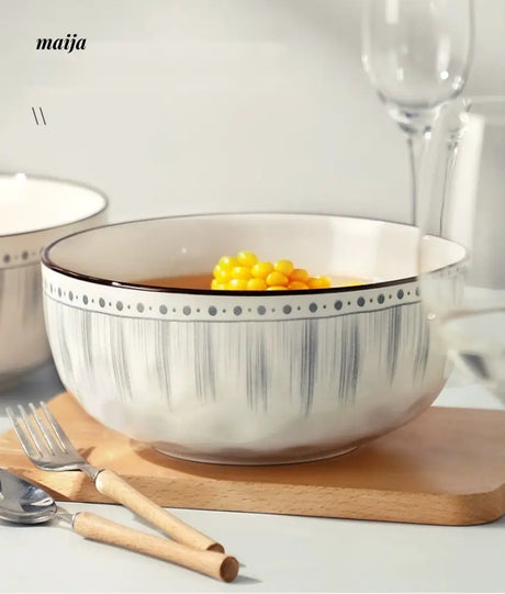 MOSE Blue Line Japanese Soup Bowl from MOSE