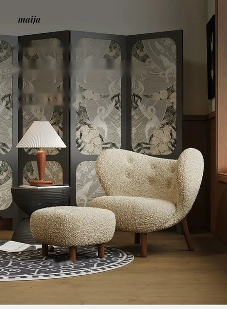 SMALL HIBISCUS Designer Single Chair Lambskin from SMALL HIBISCUS
