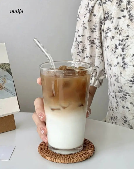 BANKE Straw Glass Milk Coffee Drinking Cup from BANKE