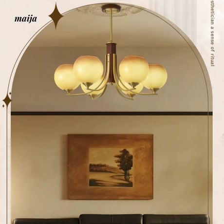 NANCY Copper Walnut Chandelier Art Design from NANCY