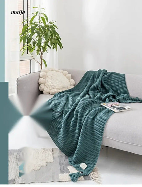 MAN YUE HOME Scandinavian Knitted Sofa with Duvet for Sleep from MAN YUE HOME