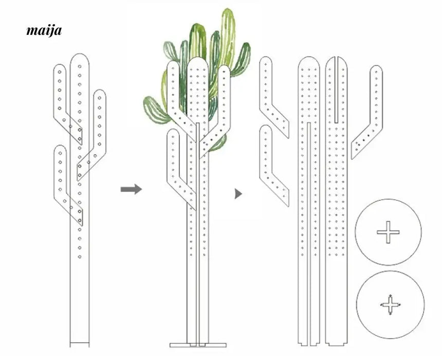 OGI NO RYOHIN Wooden Cactus Hanger from HOBBYTREE