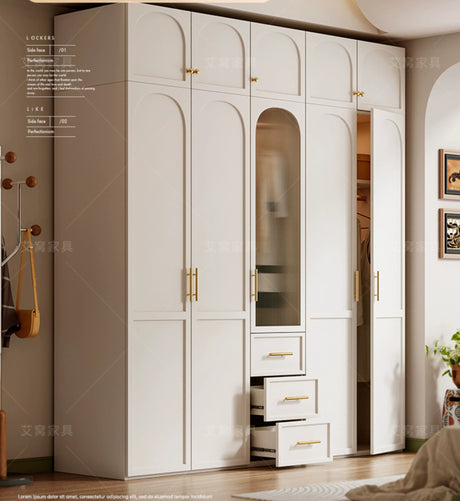 AIWO Romy Economical French Cream Wardrobe with Desk Integration from AIWO