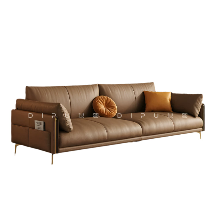 DIPU Mack Cream Minimalist Cowhide Sofa from DIPU