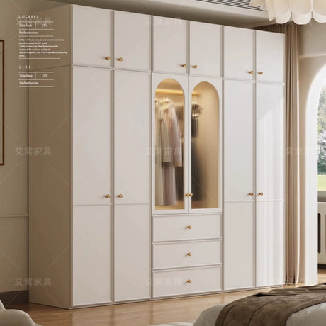 AIWO Anouk French Cream Wardrobe with Multi-Door Combination Storage from AIWO