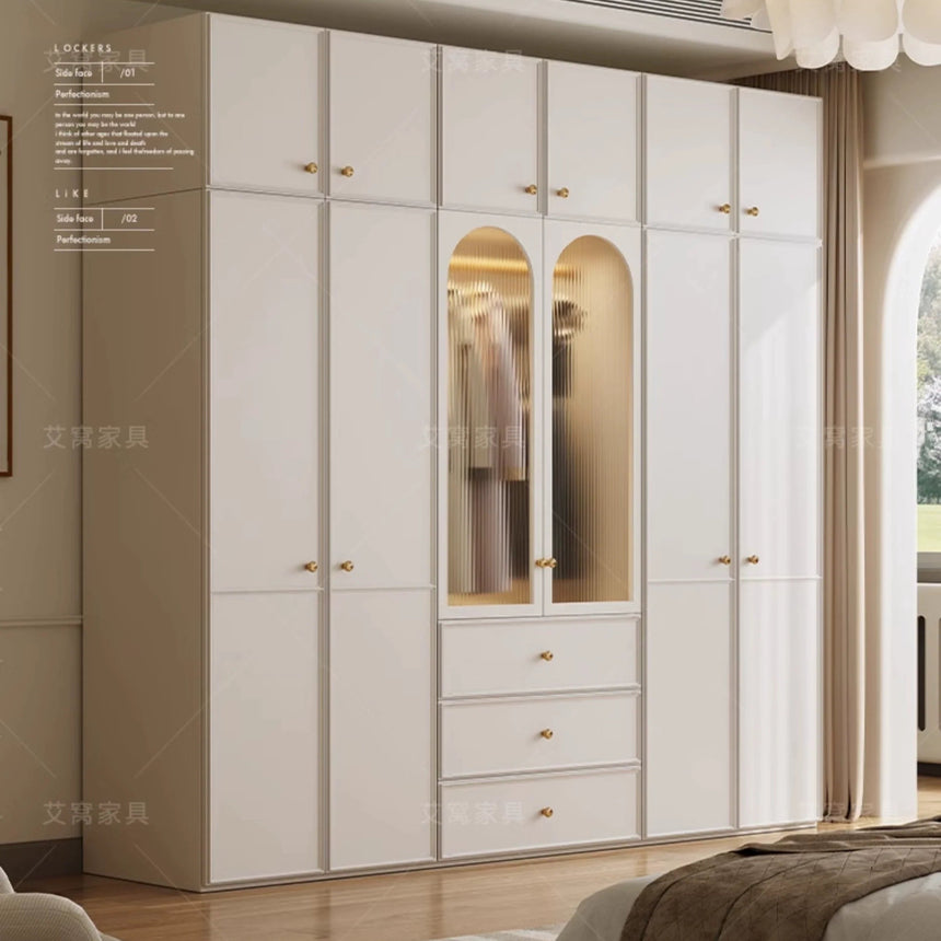 AIWO Anouk French Cream Wardrobe with Multi-Door Combination Storage from AIWO
