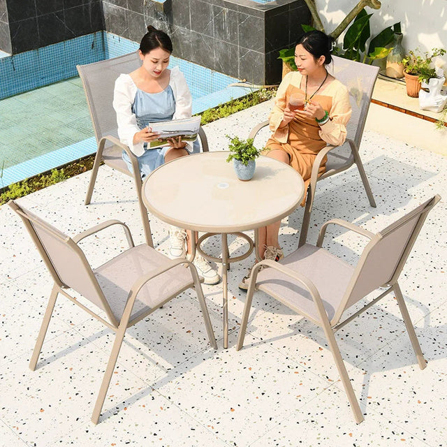 MOJIA Florian Porcelain Pillar Garden Umbrella for Outdoor Lounging from MOJIA