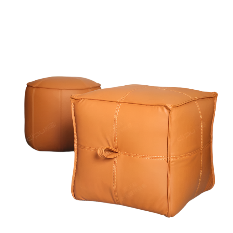 DIPU Ronin Leather Small Round Stool from DIPU