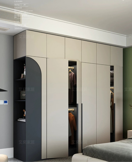 AIWO Thibault Cream Flat-Door Wardrobe with Spacious Storage from AIWO