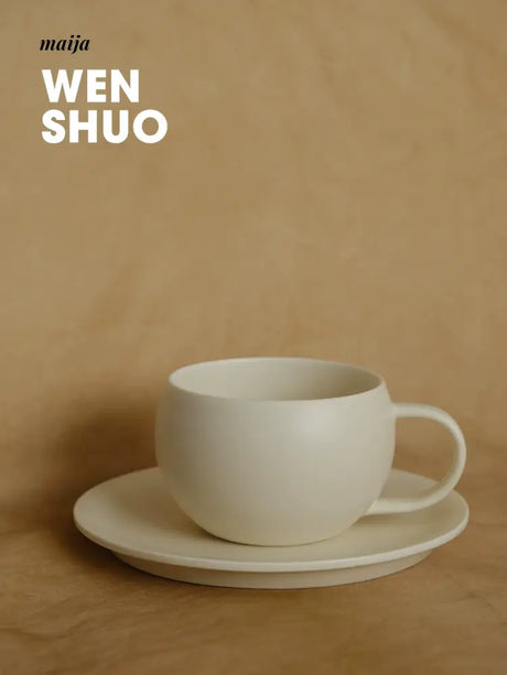 WENSHUO Cream Coffee Ceramic Cup Set from WENSHUO
