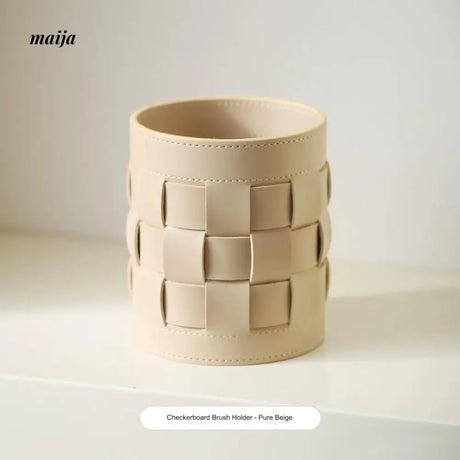 MUYE Woven Leather Make Up Brush Holder from MUYE