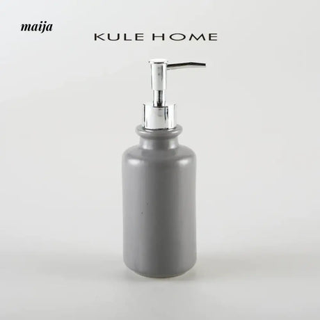 KULE HOME Glossy Grey Ceramic Lotion Bottle for Bathroom from KULE HOME