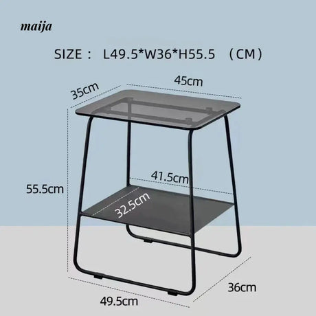 MIKA Mini Glass Metal Bedside Table from MIKA