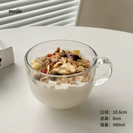 BANKE Wide Mouth Glass Oat Breakfast Bowl from BANKE