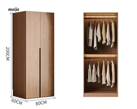 MEIHOUSE Antique Style Walnut Bedroom Large Wardrobe Cabinet from MEIHOUSE