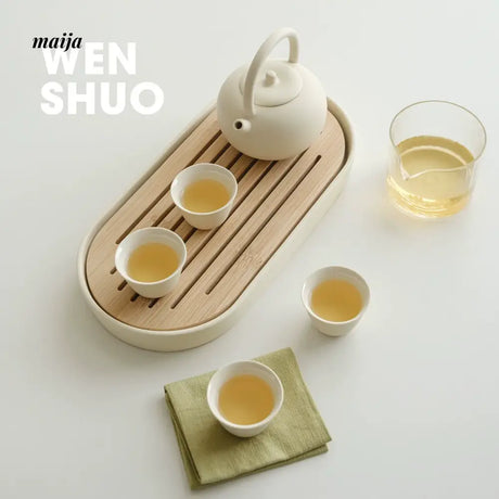 WENSHUO Cream Japanese Ceramic Cup Set from WENSHUO