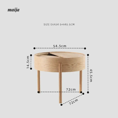 MIKA Multifunctional Solid Wood Storage Side Table from MIKA