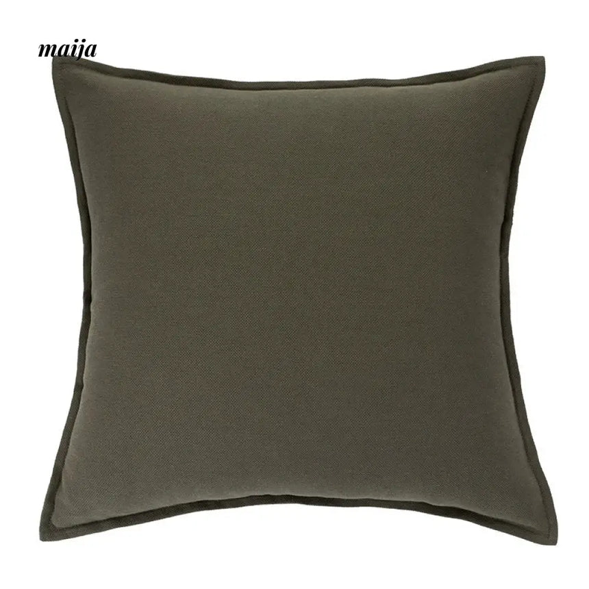 MISTYWOOD White Cotton Pillowcase with Green Accents from MISTYWOOD