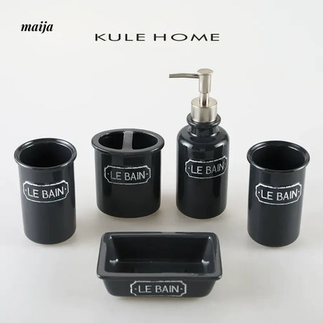 KULE HOME Ceramic Toothbrush Set and Bathroom Cup from KULE HOME