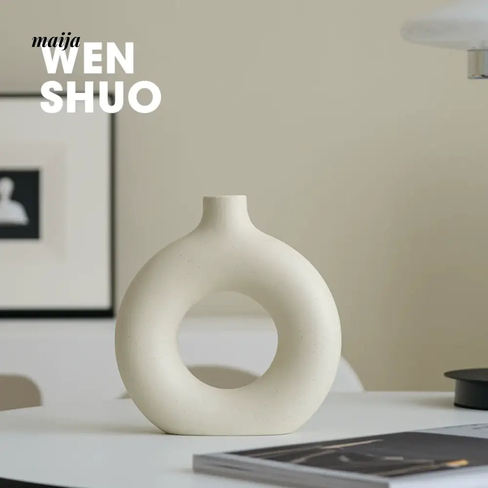 WENSHUO Circular Nordic Ceramic Vase from WENSHUO