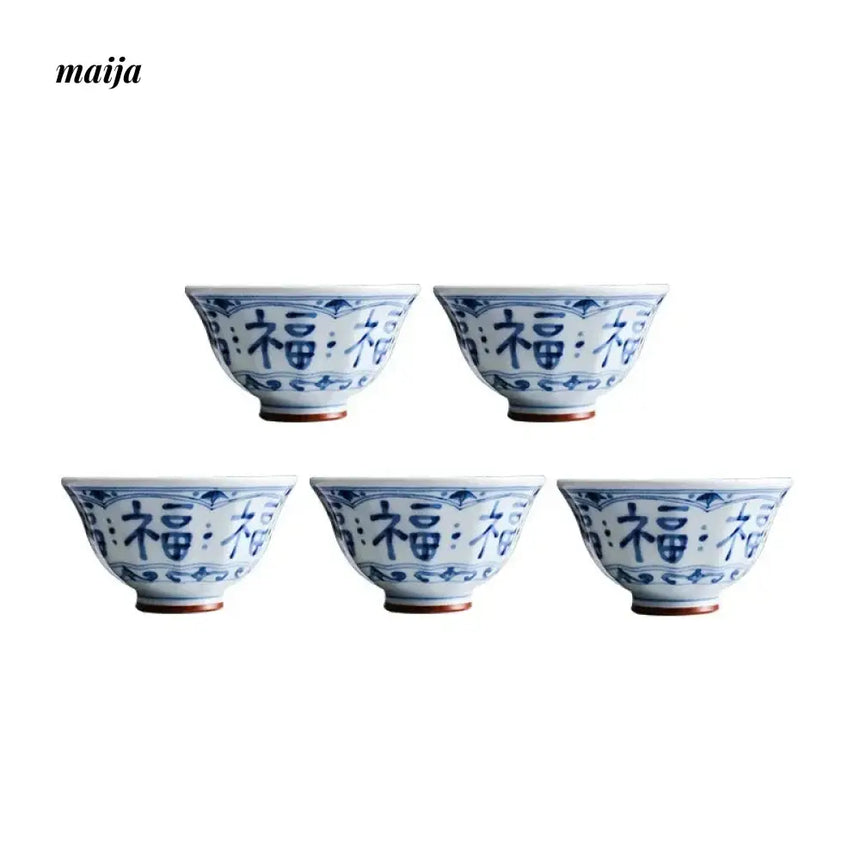 OKADA YAKI Blue & White Japanese Bowl from OKADA YAKI