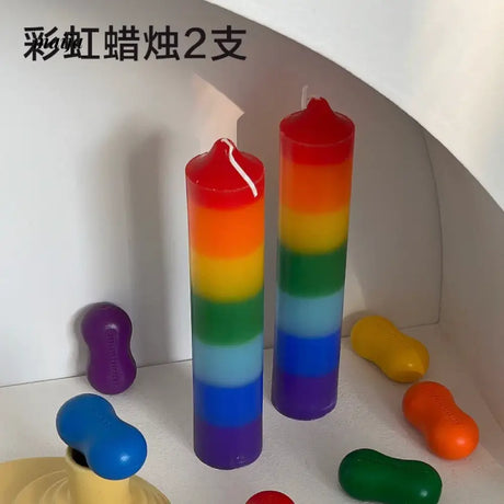 CLICK Gradient Rainbow Candle Holiday Decor from CLICK