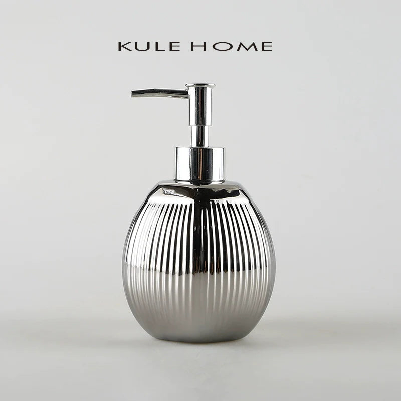 KULE HOME Wavy Fin Ceramic Scandinavian Hand Sanitizer Bottle from KULE HOME