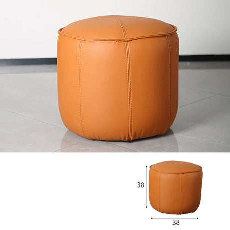 DIPU Ronin Leather Small Round Stool from DIPU