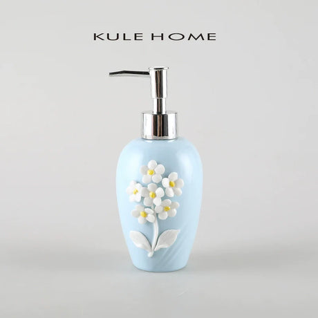 KULE HOME Sticky Flower Ceramic Hand Sanitizer and Lotion Container from KULE HOME