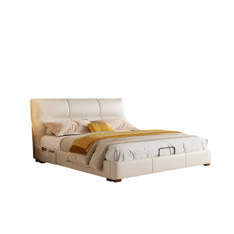 DIPU Dawson Creamy Wind Modern Leather Bed from DIPU