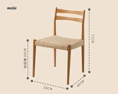 MIKA Solid Wood Rattan Dining Chair from MIKA