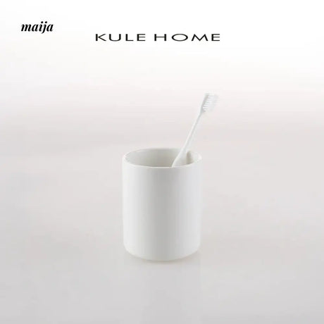 KULE HOME Ceramic Mouthwash Cup and Toothbrush Holder from KULE HOME