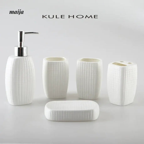 KULE HOME Nordic Ceramic Wash Cup and Toothbrush Holder from KULE HOME