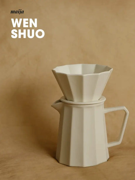 WENSHUO Cream Ceramic Coffee Pot Set from WENSHUO